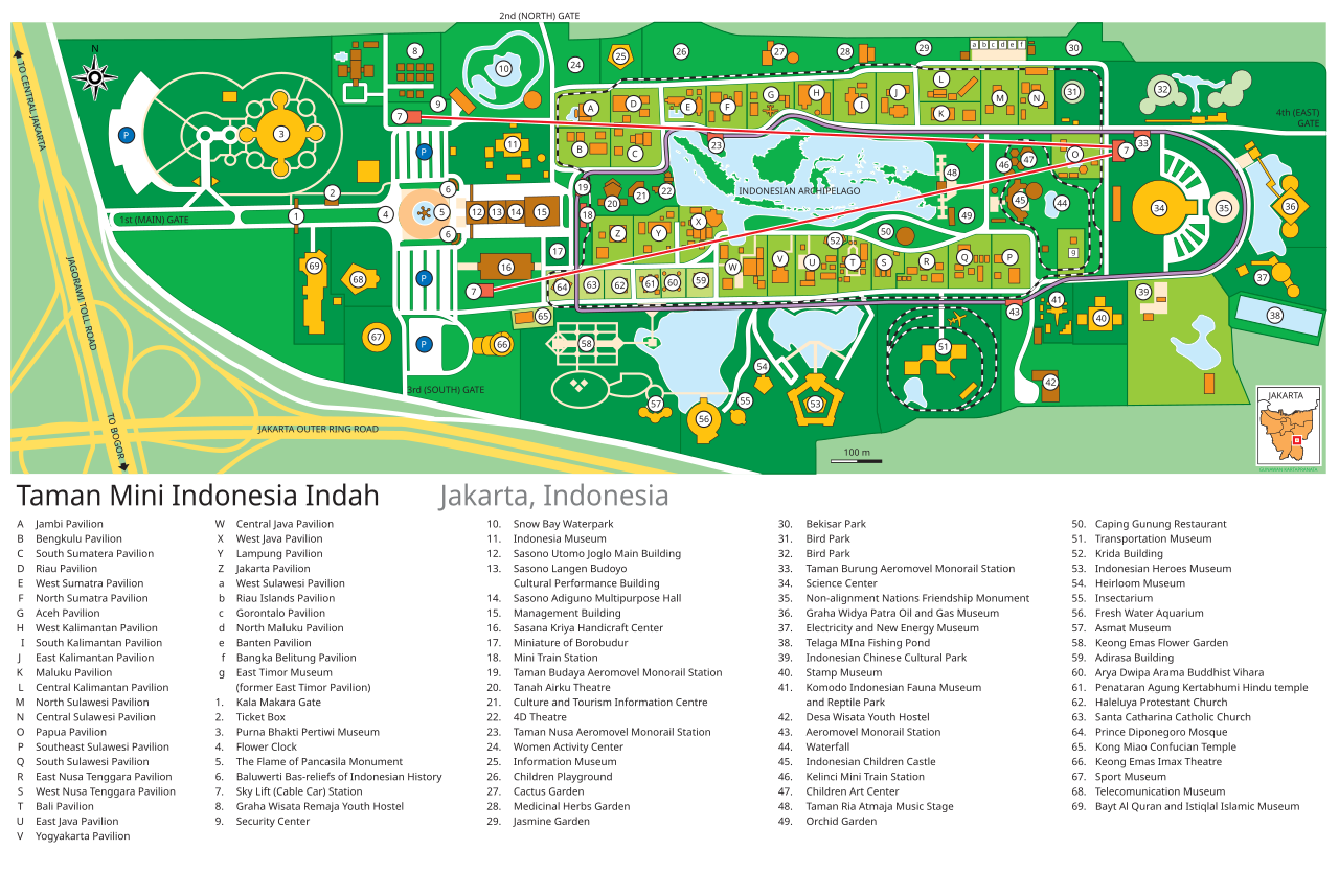 Map Taman Mini Indonesia Indah Terbaru