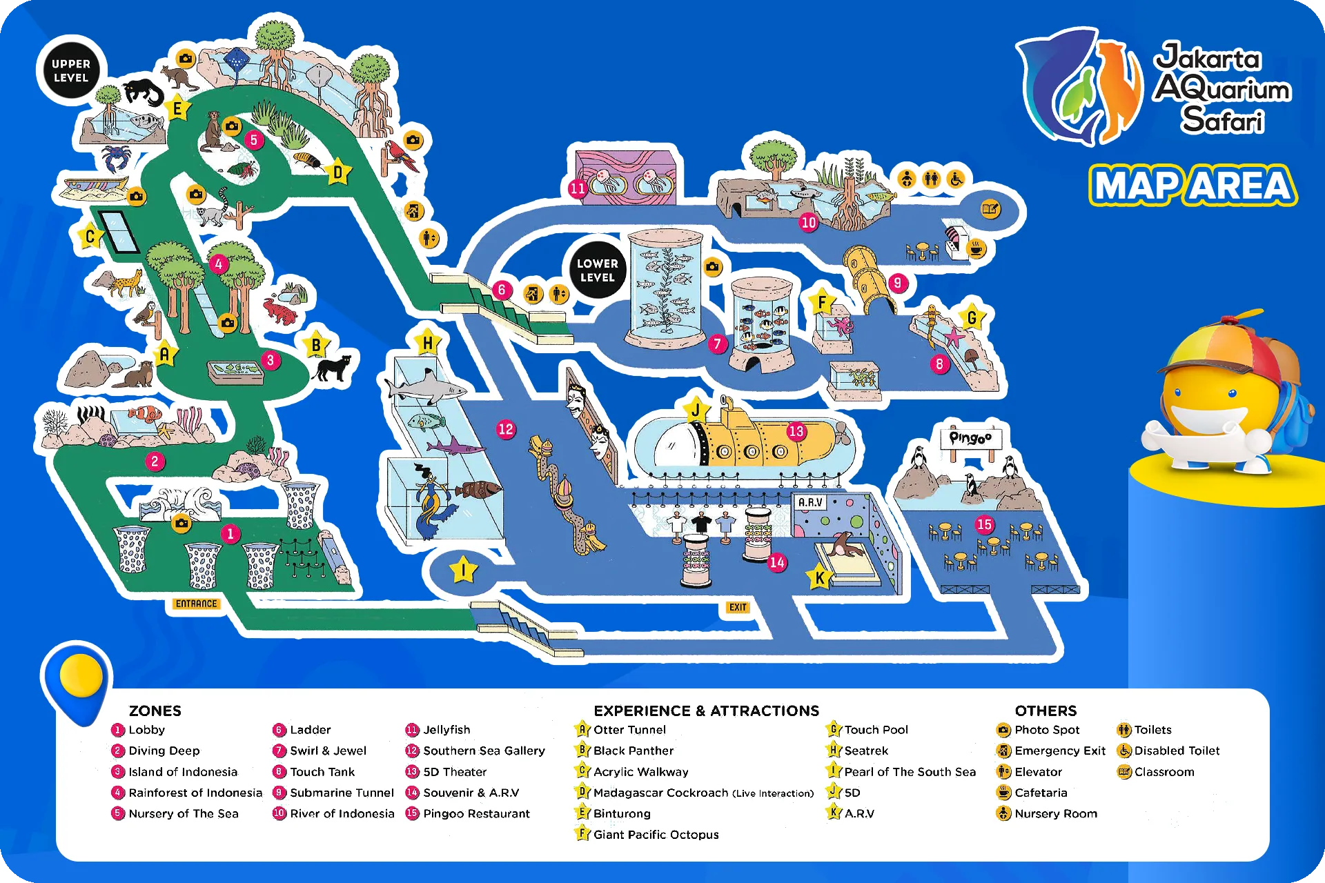 Jakarta Aquarium Safari Map Area